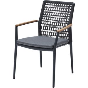 Salta dining tuinstoel rope aluminium antraciet stapelbaar