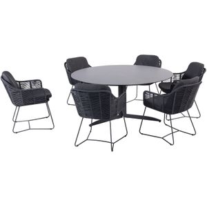 Belmond Embrace dining tuinset 160 cm rond 7 delig rope 4 Seasons Outdoor