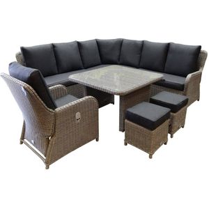 Bilbao hoek dining loungeset 7 delig grijs