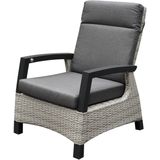 AVH-Collectie - Dallas - Loungestoel - Grijs - Kunststof Vlechtwerk - Gepoeerdercoat Aluminium Frame