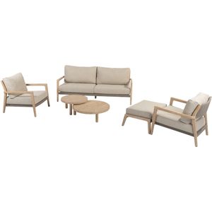 Sem Julia stoel bank loungeset 6 delig brushed teak 4 Seasons Outdoor