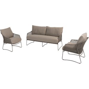 4 Seasons Outdoor - Moretti - Loungeset - Terre - 3 Delig - Rope