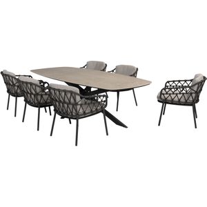 4 Seasons Outdoor - Prado Calpi - Tuinset - Antraciet - Keramiek - 7 Delig