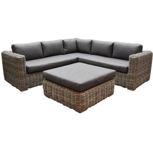 Cervo hoek loungeset 4-delig grijs wicker