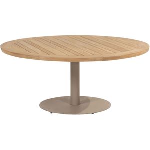 Saba low dining teak tafel 160ØxH69 cm met latte onderstel Taste 4SO