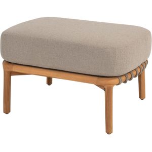 4 Seasons Outdoor - Nora Voetenbank - Teak - Taupe Rope - Luxe Kussen