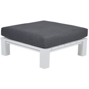 Cube voetenbank 100x100xH30 cm aluminium wit