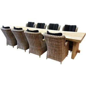 Boomstam Darwin naturel 400x90xH77,5 9-delig - bladdikte 10 cm geschoord