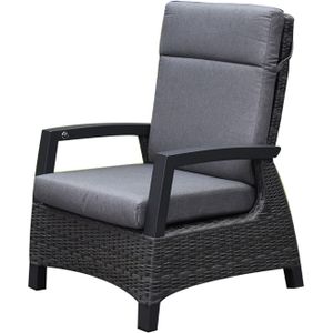 AVH-Collectie - Dallas - Lounge Stoel - Grijs - Kunststof Vlechtwerk