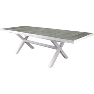 Showroommodel New Delhi uitschuifbare dining tuintafel 204-264x103xH76,5 cm met kruispoot wit