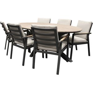 Lola Salvador dining tuinset ovaal 220x115xH75 cm 7 delig polywood