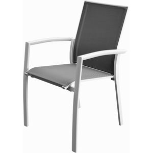 AVH-Collectie - Malaga Dining Stapelstoel - Wit - Aluminium - Textileen