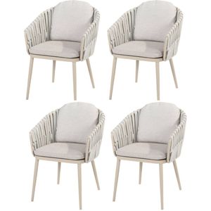 Eva dining tuinstoel latte rope Taste 4SO set van 4
