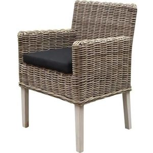 AVH-Outdoor - Reyhan - Tuinstoel - Naturaal Rotan - Olefin Black