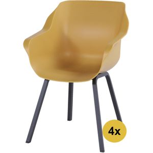 4x Sophie Element dining tuinstoel curry yellow Hartman
