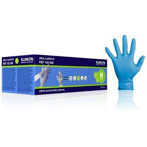 Klinion Ultra Comfort Nitrile handschoenen poedervrij Blauw 150 stuks-Medium