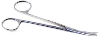 Linkshandige prepareerschaar Metzenbaum 14cm gebogen