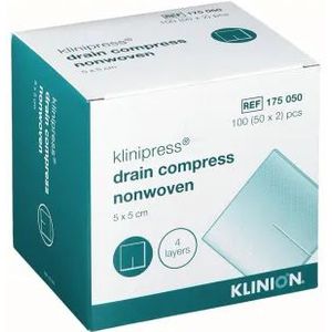 Klinion - Splitkompres - Steriel - 4-laags - 5 x 5 cm - Non-woven