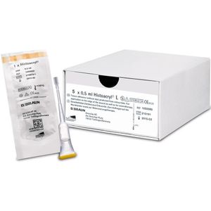Histoacryl huidlijm kleurloos 0,5ml, 5 ampullen