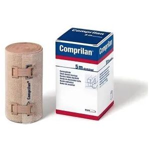Comprilan - Compressiezwachtel - 5 m x 12 cm - Katoen - Luchtdoorlatend
