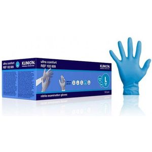 Klinion Ultra Comfort Nitrile handschoenen poedervrij Blauw 150 stuks-Large
