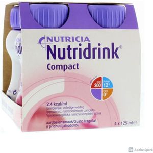 Nutridrink Compact drinkvoeding Aardbei 4x125ml