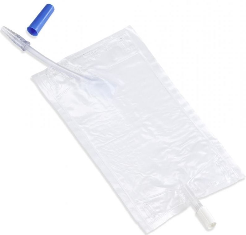 Curion curibag urinebeenzak trekkraan 45cm 0,50 liter transparant 25 stuks