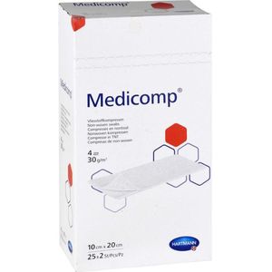 Medicomp gaaskompres nonwoven steriel 4-laags 10x20cm