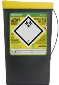 Naaldencontainer Sharpsafe - 0,45 Liter - Veiligheidscontainer - UN3291 Keurmerk
