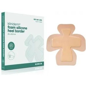 Kliniderm Foam Silicone schuimverband Hiel met Border