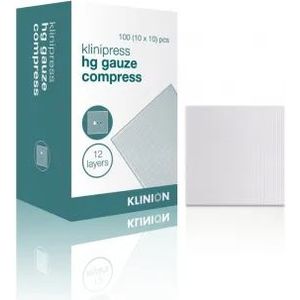 Klinion - HG Steriel Gaaskompres - 12-laags - 10 x 10 cm - 100 Stuks