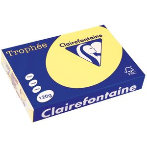 Clairefontaine Trophée Pastel, gekleurd papier, A4, 120 g, 250 vel, citroengeel