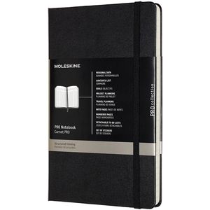 Moleskine notitieboek professional,  ft 13 x 21 cm, gelijnd, harde cover, 240 blad, zwart