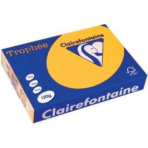 Clairefontaine Trophée Intens, gekleurd papier, A4, 120 g, 250 vel, zonnebloemgeel