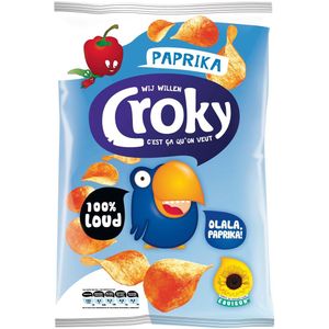 Croky chips paprika, zakje van 100 gram