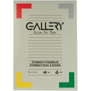 Gallery Steinbach tekenblok, gekorreld, ft 21 x 29,7 cm (A4), 250 g/m², blok van 20 vel