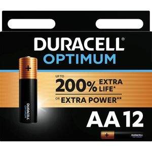 Duracell Optimum - Alkaline AA batterijen - Extra Power - 12 stuks