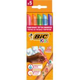 Bic Kids tattoo marker set, assorti, set van 5 pennen en 10 stencils