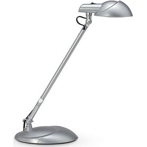 MAULstorm bureaulamp, LED, op voet, zilver