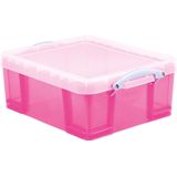 Really Useful Box opbergdoos 18 liter, transparant roze