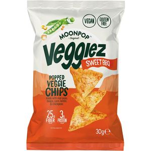 Moonpop Veggiez chips Sweet BBQ, zak van 30 g