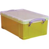 Really Useful Box opbergdoos 9 liter, transparant geel