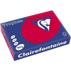 Clairefontaine Trophée Intens, gekleurd papier, A4, 160 g, 250 vel, kersenrood