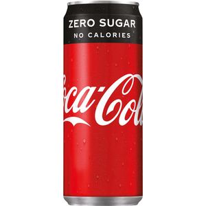 Coca-Cola Zero frisdrank, sleek blik van 33 cl, pak van 24 stuks