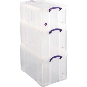 Really Useful Box, actiepakket: 2 x 84 liter  1 x 64 liter, transparant