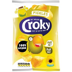 Croky chips pickles, zakje van 100 gram