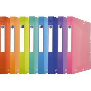 Oxford Urban elastobox uit PP, formaat 24 x 32 cm, rug van 4 cm, geassorteerde transparante kleuren