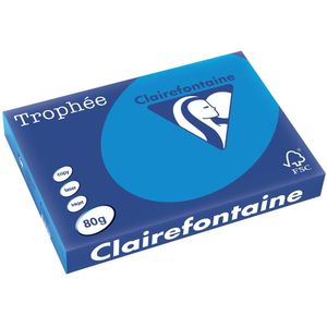 Clairefontaine - Gekleurd Papier - Caribbean Blauw - 80 g/m² - 500 Vellen