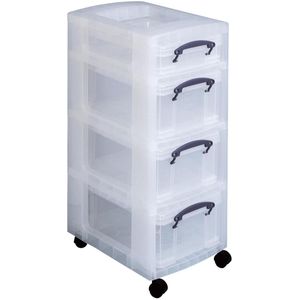 Really Useful Box trolley met 4 opbergdozen