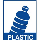 Magneetsticker 90x180mm Plastic blauw (BE) | Sticker voor afval scheiden